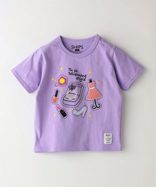 SHIPS / シップス Tシャツ | SHIPS Colors:パッチワーク プリント TEE(80〜130cm)◇(ラベンダー)