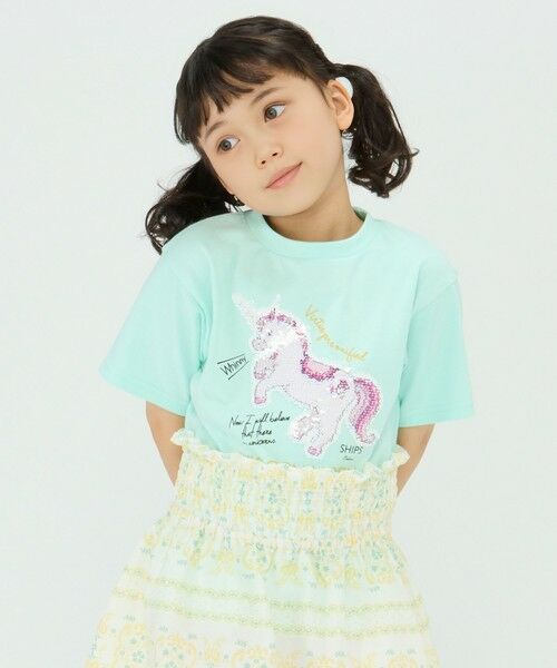SHIPS / シップス Tシャツ | 《一部追加予約》SHIPS Colors:スパンコール ステッチ プリント TEE(100~130cm)◆ | 詳細11