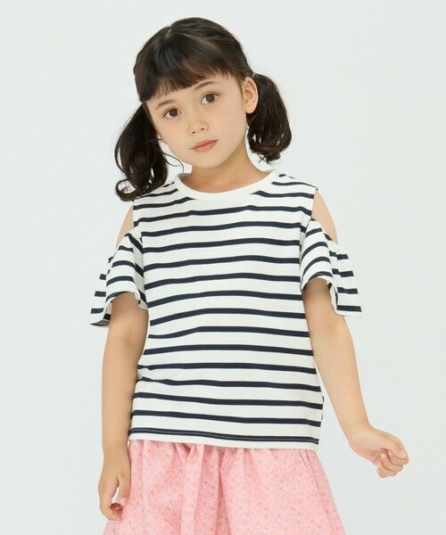 SHIPS / シップス Tシャツ | SHIPS Colors:〈洗濯機可能〉肩あき ボーダー TEE(100~140cm) | 詳細14