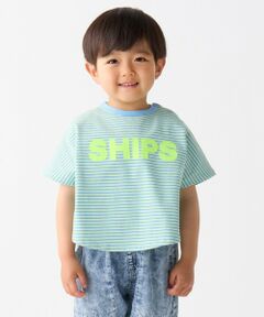SHIPS / シップス Tシャツ | SHIPS Colors:80〜130cm / ロゴ パッチワーク ボーダー Tシャツ