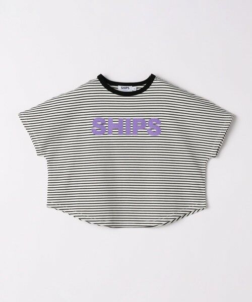 SHIPS / シップス Tシャツ | SHIPS Colors:80〜130cm / ロゴ パッチワーク ボーダー Tシャツ | 詳細1