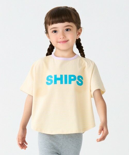 SHIPS / シップス Tシャツ | SHIPS Colors:80〜130cm / ロゴ パッチワーク ボーダー Tシャツ | 詳細14