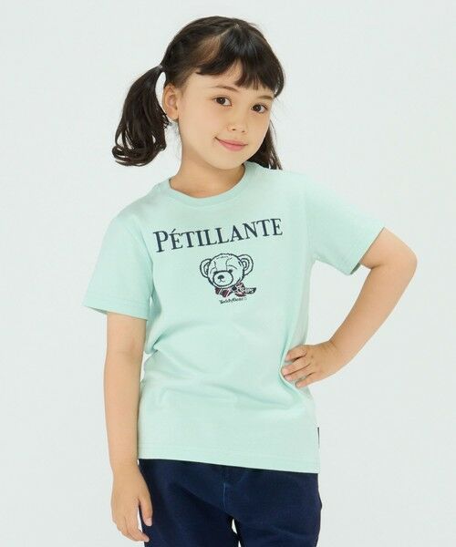 SHIPS / シップス Tシャツ | SHIPS Colors:TeddyBear(R) プリント&ステッチ TEE(80~150cm)◇(ライトグリーン)