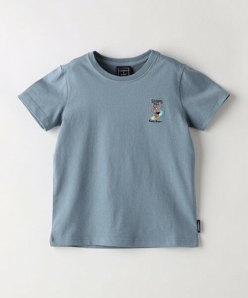 SHIPS / シップス Tシャツ | SHIPS Colors:TeddyBear(R) プリント&ステッチ TEE(80~150cm)◇(ブルー)