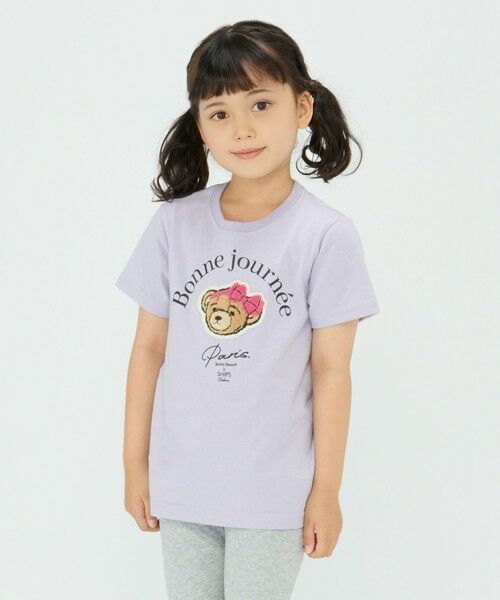 SHIPS / シップス Tシャツ | SHIPS Colors:TeddyBear(R) プリント&ステッチ TEE(80~150cm)◇(ラベンダー)