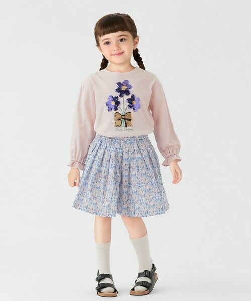 SHIPS / シップス ショート・ハーフ・半端丈パンツ | 《新色予約》SHIPS Colors:90〜140cm/〈洗濯機可能〉フラワー タック キュロット◆ | 詳細29