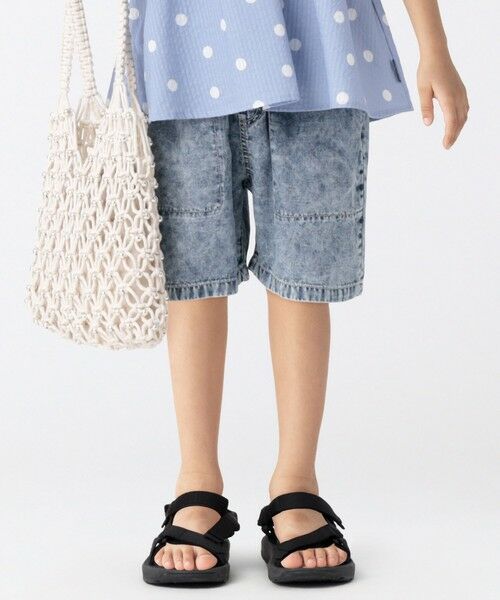 SHIPS / シップス ショート・ハーフ・半端丈パンツ | SHIPS Colors:〈接触冷感・洗濯機可能〉クールタッチ デニム ショーツ(90〜140cm)(ライトブルー)