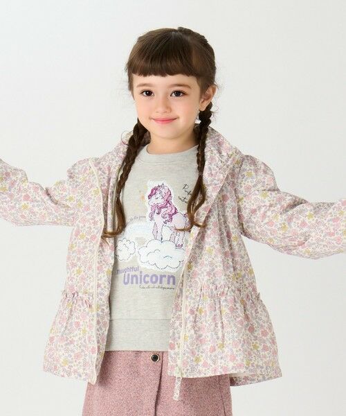 SHIPS / シップス ブルゾン | SHIPS Colors:80〜130cm /フラワープリント ジップフード ブルゾン◇(オフホワイト)