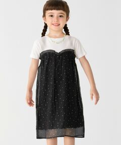 SHIPS / シップス ロング・マキシ丈ワンピース | SHIPS Colors:100〜140cm /〈洗濯機可能〉グリッター ドット ワンピース