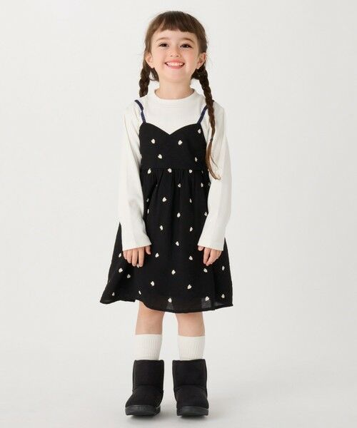 SHIPS / シップス ロング・マキシ丈ワンピース | SHIPS Colors: 100〜140cm /〈洗濯機可能〉ハート エンブロイダリー ワンピース | 詳細3