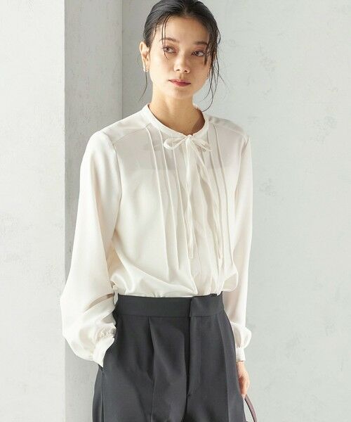 SHIPS / シップス シャツ・ブラウス | 《予約》〈洗濯機可能〉無地 / プリント ピンタック ブラウス（セレモニー対応可） | 詳細8