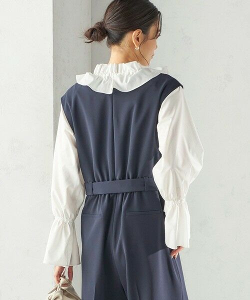 SHIPS / シップス シャツ・ブラウス | 《予約》〈撥水加工 / UVカット〉タフタ フリルカラー キャンディースリーブ ブラウス（セレモニー対応可） | 詳細14