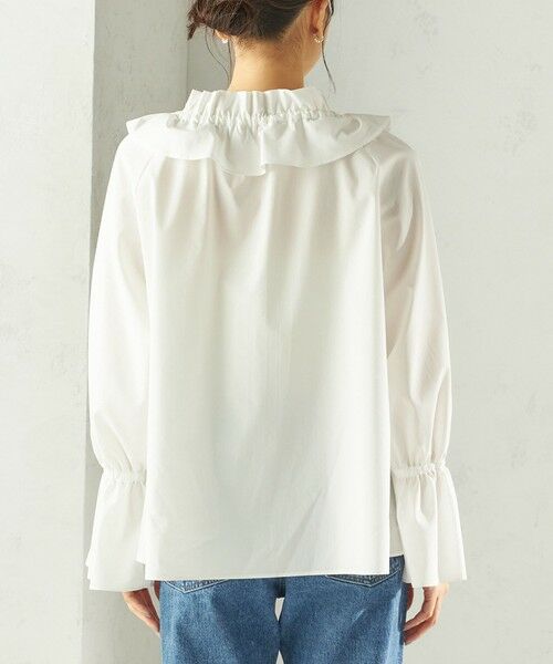 SHIPS / シップス シャツ・ブラウス | 《予約》〈撥水加工 / UVカット〉タフタ フリルカラー キャンディースリーブ ブラウス（セレモニー対応可） | 詳細19