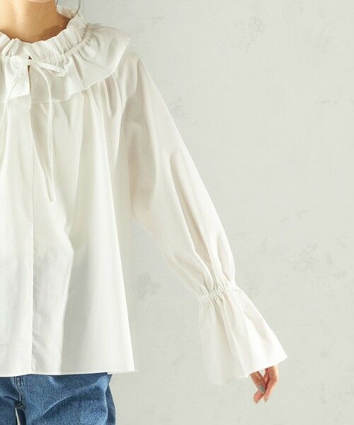 SHIPS / シップス シャツ・ブラウス | 《予約》〈撥水加工 / UVカット〉タフタ フリルカラー キャンディースリーブ ブラウス（セレモニー対応可） | 詳細20