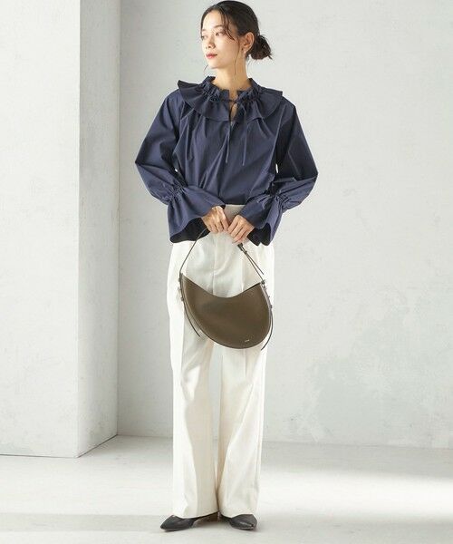 SHIPS / シップス シャツ・ブラウス | 《予約》〈撥水加工 / UVカット〉タフタ フリルカラー キャンディースリーブ ブラウス（セレモニー対応可） | 詳細22