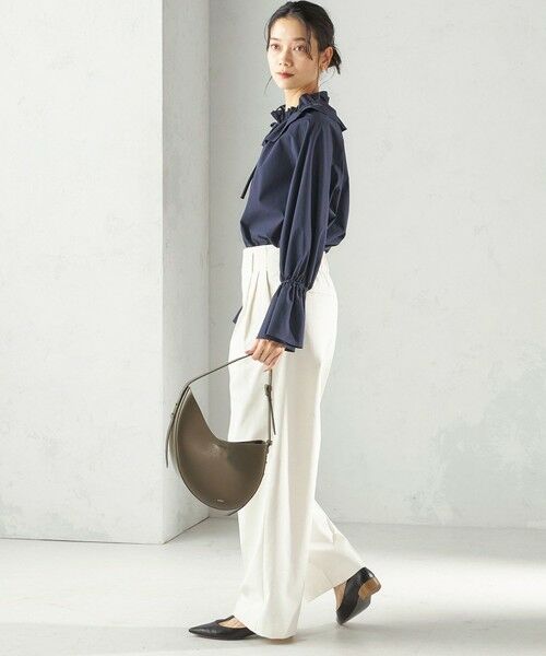 SHIPS / シップス シャツ・ブラウス | 《予約》〈撥水加工 / UVカット〉タフタ フリルカラー キャンディースリーブ ブラウス（セレモニー対応可） | 詳細23