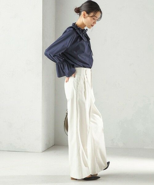 SHIPS / シップス シャツ・ブラウス | 《予約》〈撥水加工 / UVカット〉タフタ フリルカラー キャンディースリーブ ブラウス（セレモニー対応可） | 詳細25