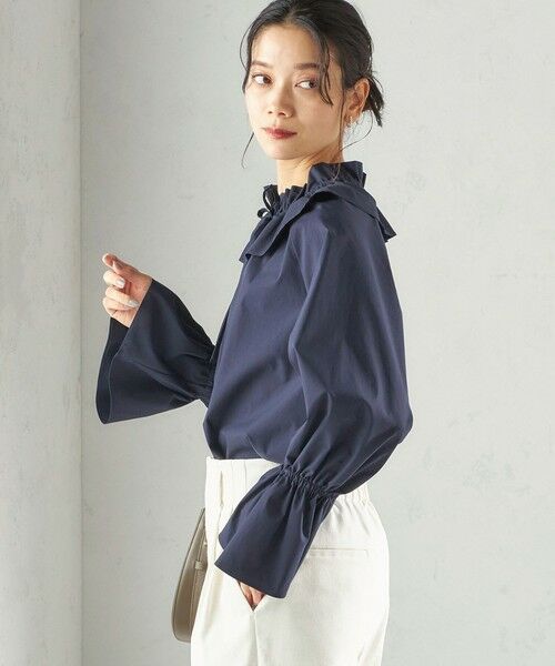 SHIPS / シップス シャツ・ブラウス | 《予約》〈撥水加工 / UVカット〉タフタ フリルカラー キャンディースリーブ ブラウス（セレモニー対応可） | 詳細27