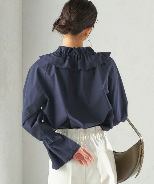 SHIPS / シップス シャツ・ブラウス | 《予約》〈撥水加工 / UVカット〉タフタ フリルカラー キャンディースリーブ ブラウス（セレモニー対応可） | 詳細28