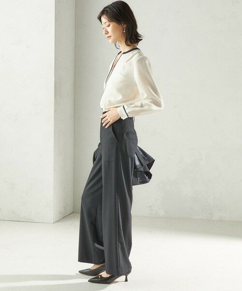 SHIPS / シップス シャツ・ブラウス | 〈手洗い可能〉配色 パイピング キーネック 長袖ブラウス | 詳細3