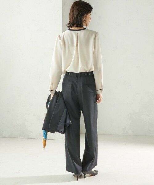 SHIPS / シップス シャツ・ブラウス | 〈手洗い可能〉配色 パイピング キーネック 長袖ブラウス | 詳細4