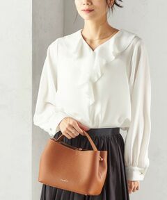 《予約》〈手洗い可能〉ジョーゼット フリル カラー ブラウス（セレモニー対応可）