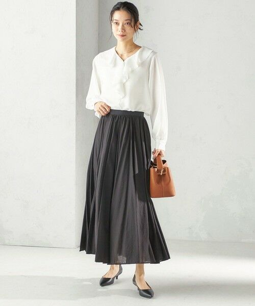 SHIPS / シップス シャツ・ブラウス | 《予約》〈手洗い可能〉ジョーゼット フリル カラー ブラウス（セレモニー対応可） | 詳細1