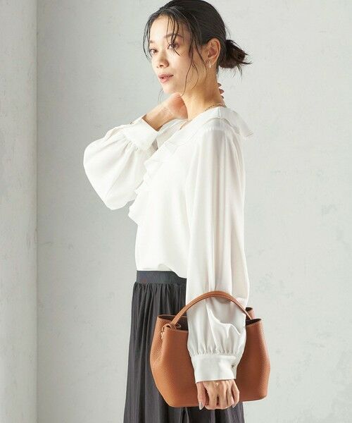 SHIPS / シップス シャツ・ブラウス | 《予約》〈手洗い可能〉ジョーゼット フリル カラー ブラウス（セレモニー対応可） | 詳細6