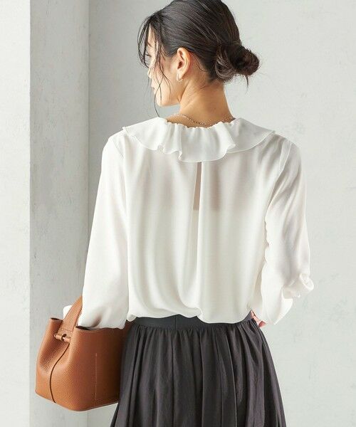 SHIPS / シップス シャツ・ブラウス | 《予約》〈手洗い可能〉ジョーゼット フリル カラー ブラウス（セレモニー対応可） | 詳細7