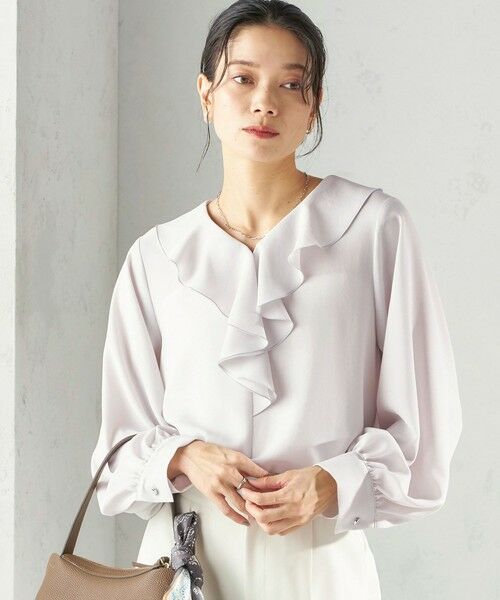 SHIPS / シップス シャツ・ブラウス | 《予約》〈手洗い可能〉ジョーゼット フリル カラー ブラウス（セレモニー対応可） | 詳細17
