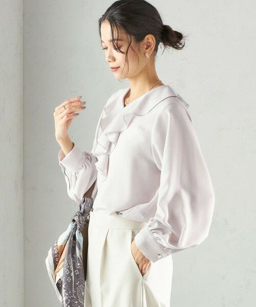 SHIPS / シップス シャツ・ブラウス | 《予約》〈手洗い可能〉ジョーゼット フリル カラー ブラウス（セレモニー対応可） | 詳細18