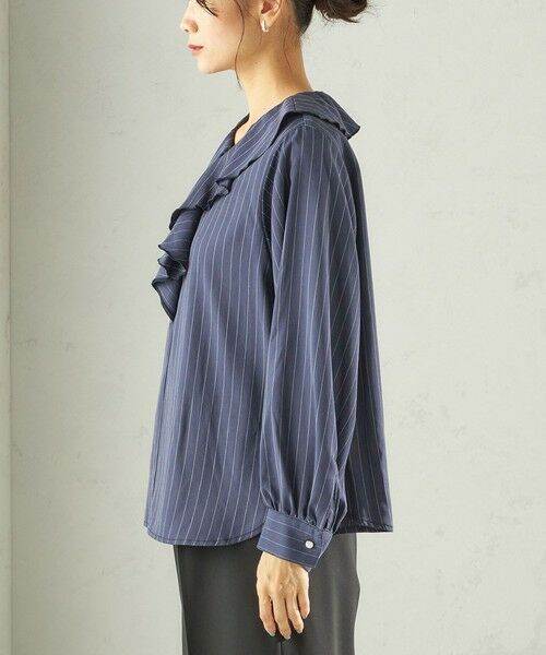 SHIPS / シップス シャツ・ブラウス | 《予約》〈手洗い可能〉フィブリル ストライプ フリル カラー ブラウス | 詳細21