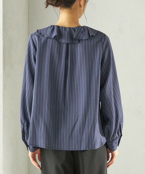 SHIPS / シップス シャツ・ブラウス | 《予約》〈手洗い可能〉フィブリル ストライプ フリル カラー ブラウス | 詳細22