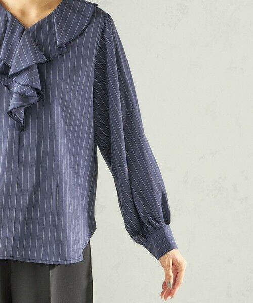 SHIPS / シップス シャツ・ブラウス | 《予約》〈手洗い可能〉フィブリル ストライプ フリル カラー ブラウス | 詳細23