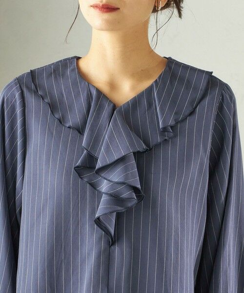 SHIPS / シップス シャツ・ブラウス | 《予約》〈手洗い可能〉フィブリル ストライプ フリル カラー ブラウス | 詳細25