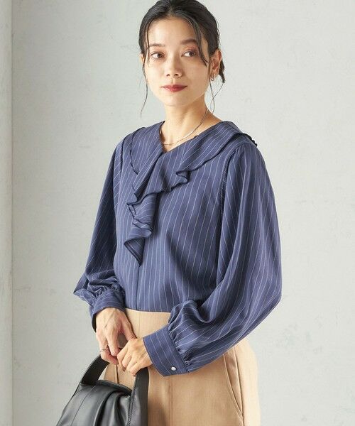 SHIPS / シップス シャツ・ブラウス | 《予約》〈手洗い可能〉フィブリル ストライプ フリル カラー ブラウス | 詳細6