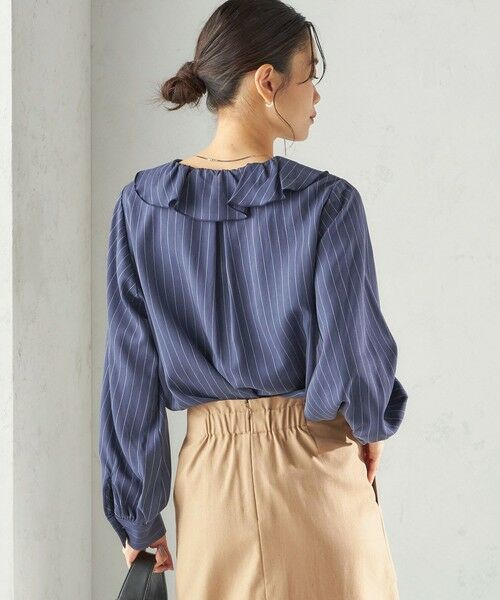 SHIPS / シップス シャツ・ブラウス | 《予約》〈手洗い可能〉フィブリル ストライプ フリル カラー ブラウス | 詳細7