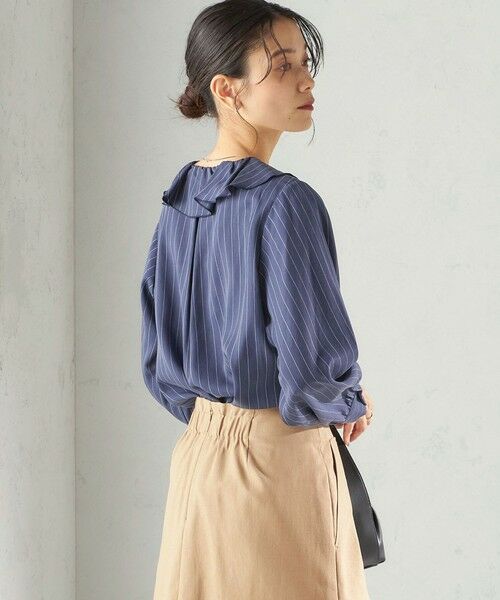 SHIPS / シップス シャツ・ブラウス | 《予約》〈手洗い可能〉フィブリル ストライプ フリル カラー ブラウス | 詳細8