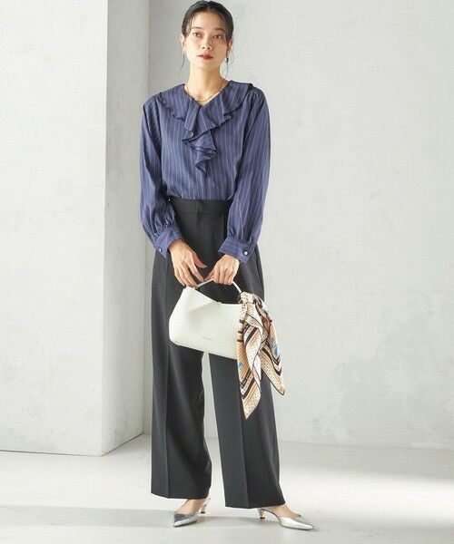 SHIPS / シップス シャツ・ブラウス | 《予約》〈手洗い可能〉フィブリル ストライプ フリル カラー ブラウス | 詳細9