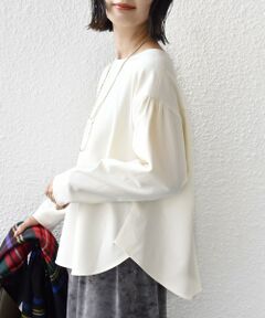 SHIPS / シップス シャツ・ブラウス | 《予約》〈手洗い可能〉両面起毛 裾 ラウンド デザイン プルオーバー