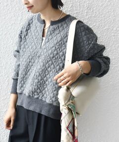 SHIPS / シップス カットソー | 【WEB限定】〈手洗い可能〉キルティング ジャカード キーネック プルオーバー