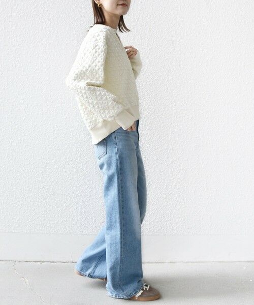 SHIPS / シップス カットソー | 【WEB限定】〈手洗い可能〉キルティング ジャカード キーネック プルオーバー | 詳細4