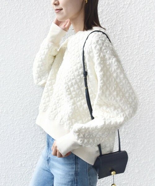 SHIPS / シップス カットソー | 【WEB限定】〈手洗い可能〉キルティング ジャカード キーネック プルオーバー | 詳細6