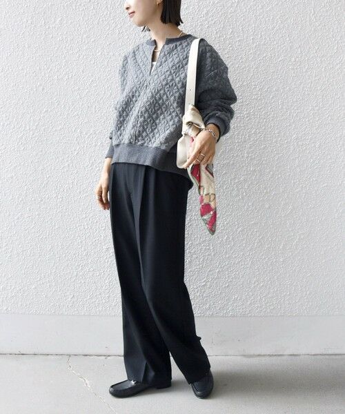 SHIPS / シップス カットソー | 【WEB限定】〈手洗い可能〉キルティング ジャカード キーネック プルオーバー | 詳細12