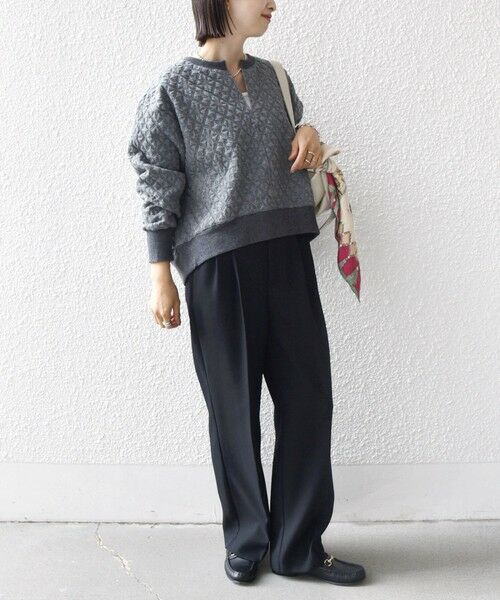 SHIPS / シップス カットソー | 【WEB限定】〈手洗い可能〉キルティング ジャカード キーネック プルオーバー | 詳細14