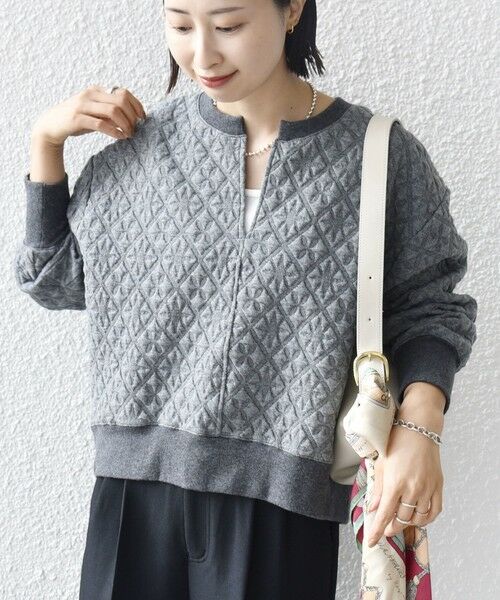 SHIPS / シップス カットソー | 【WEB限定】〈手洗い可能〉キルティング ジャカード キーネック プルオーバー | 詳細16