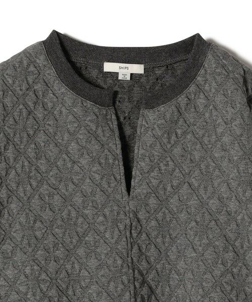 SHIPS / シップス カットソー | 【WEB限定】〈手洗い可能〉キルティング ジャカード キーネック プルオーバー | 詳細22