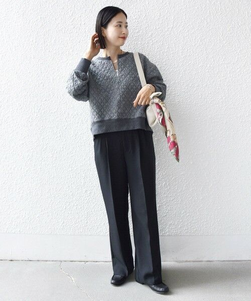 SHIPS / シップス カットソー | 【WEB限定】〈手洗い可能〉キルティング ジャカード キーネック プルオーバー | 詳細11