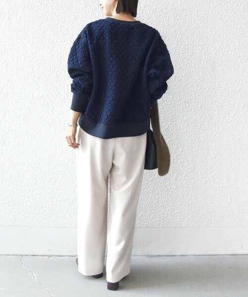 SHIPS / シップス カットソー | 【WEB限定】〈手洗い可能〉キルティング ジャカード キーネック プルオーバー | 詳細27