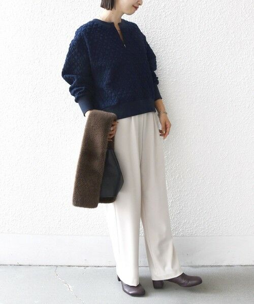 SHIPS / シップス カットソー | 【WEB限定】〈手洗い可能〉キルティング ジャカード キーネック プルオーバー | 詳細28